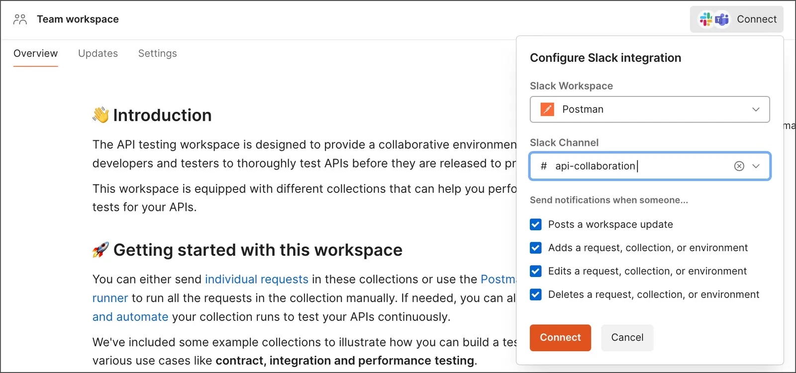 Configure the connection to Slack