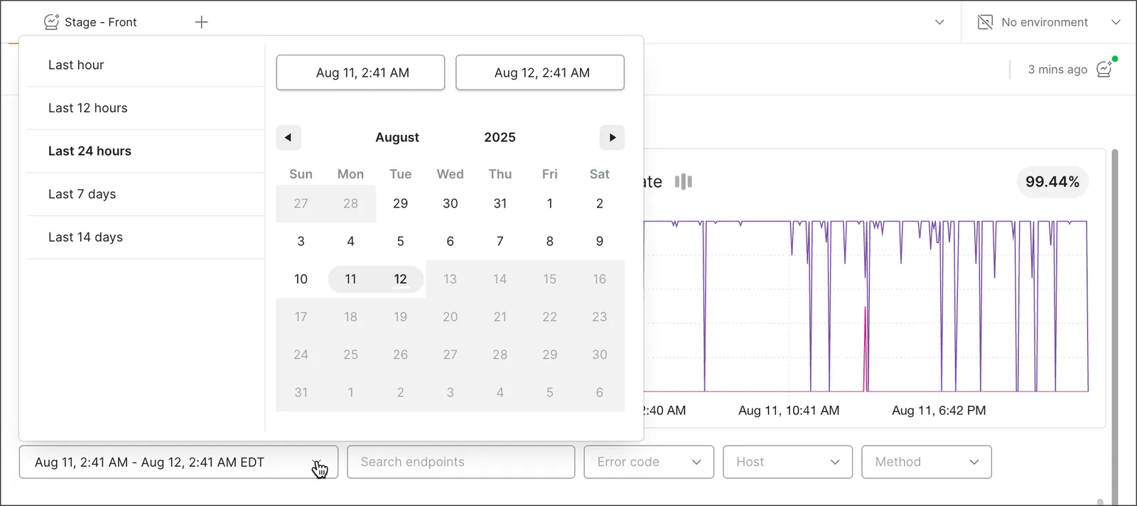 Select a time range