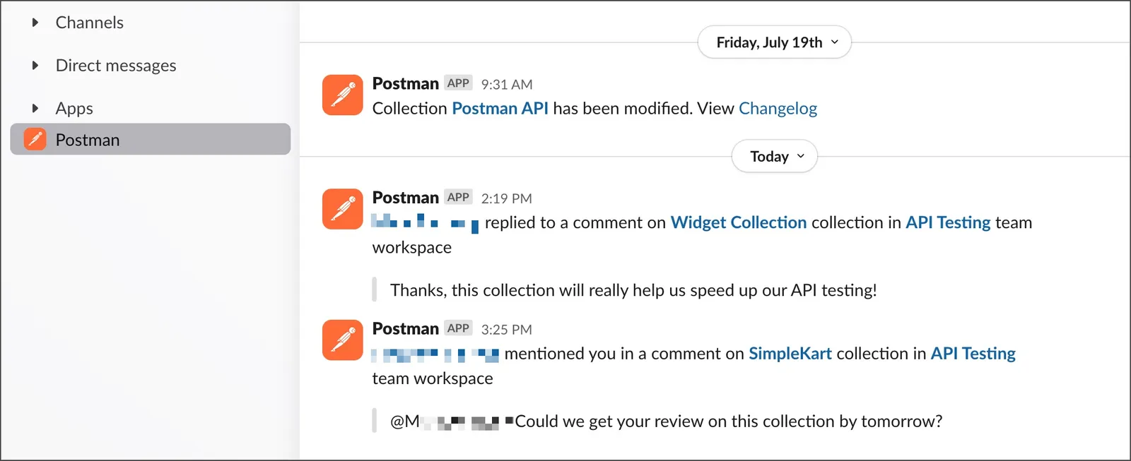 View notifications in Slack