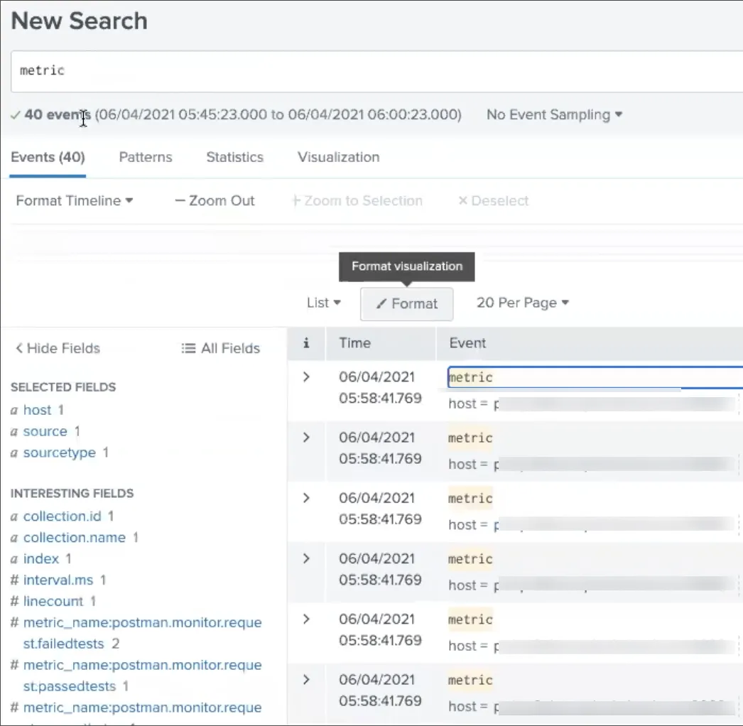 Splunk metrics search