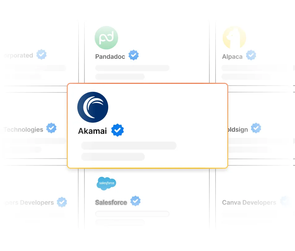 Illustration that shows verified publisher badges on the Postman API Network