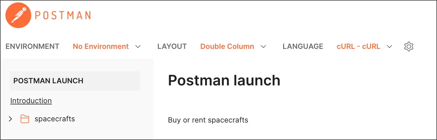 Published documentation example