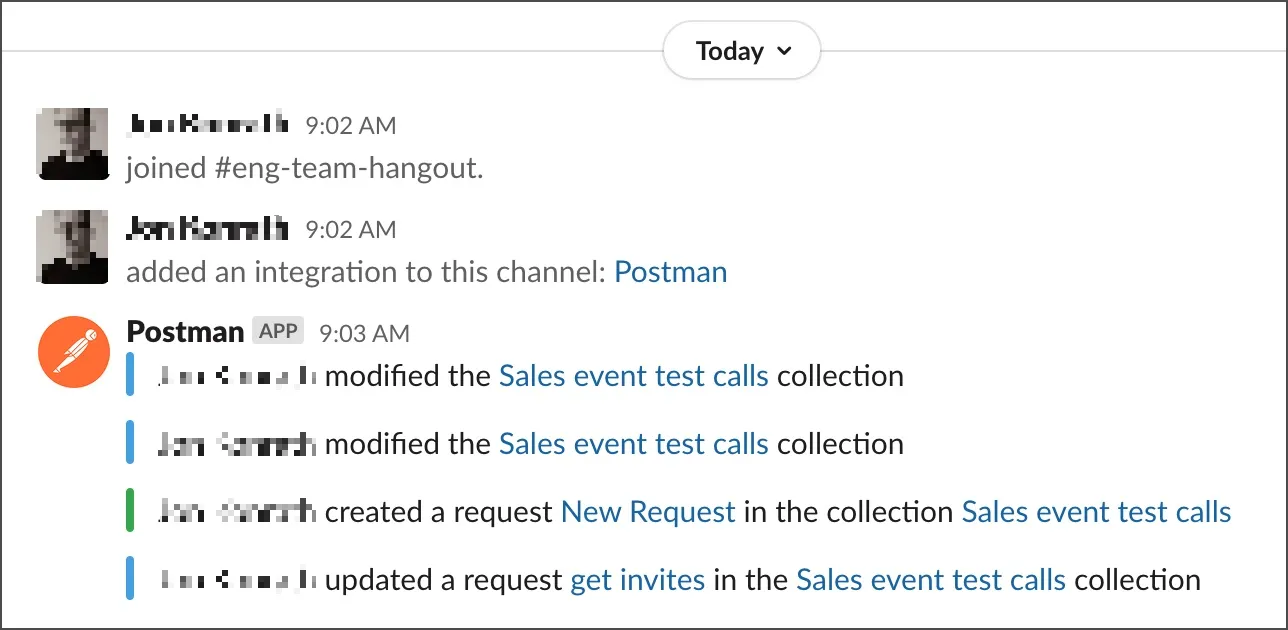 Team activity in Slack