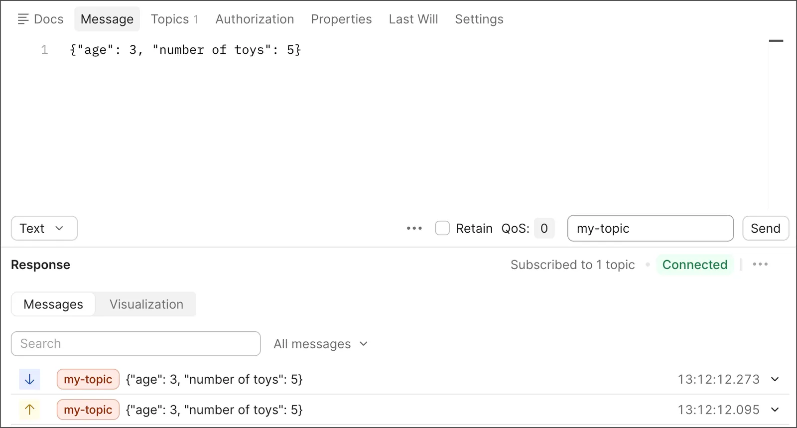 Publish messages