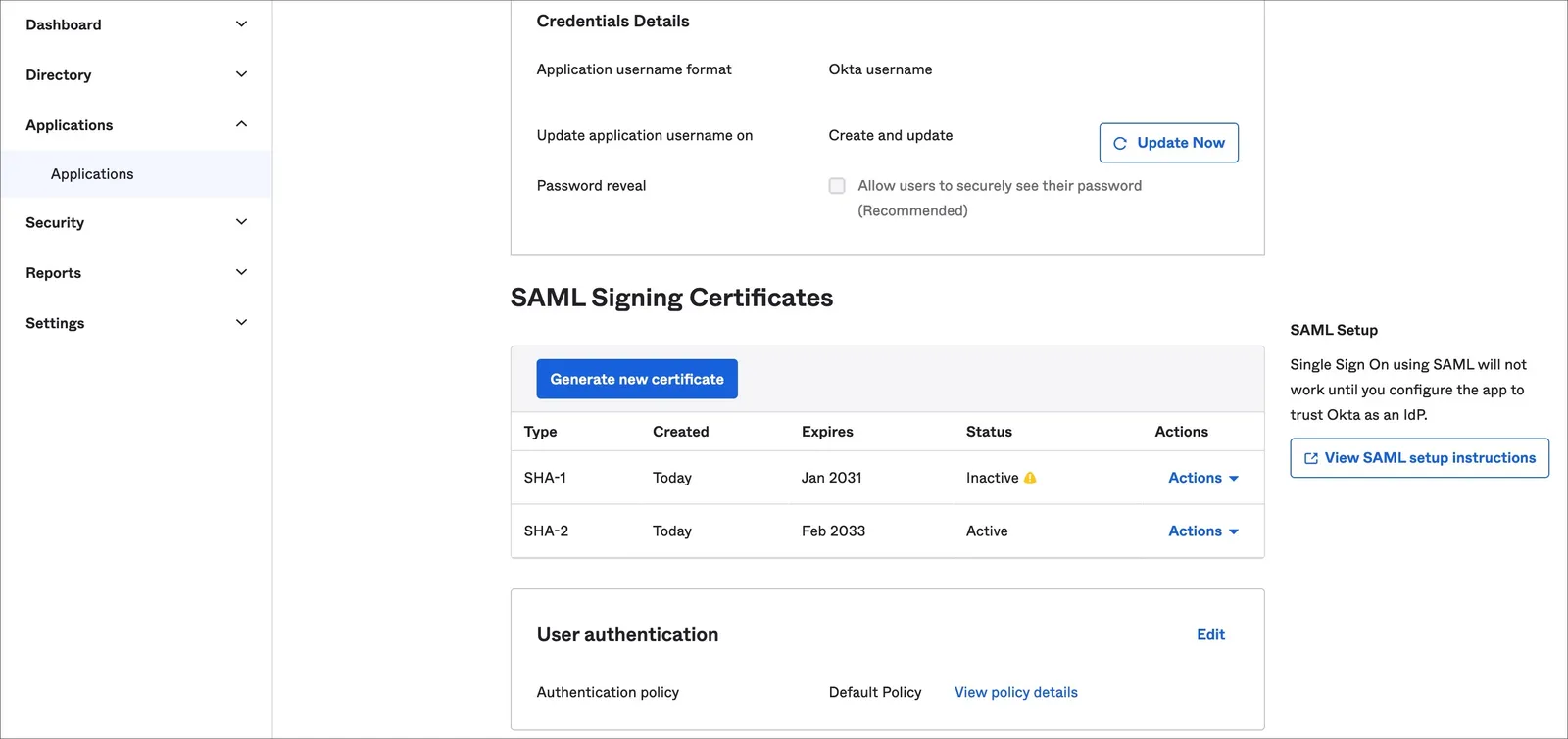 View identity provider details