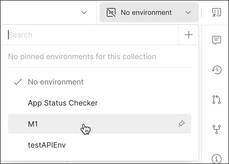 Environment selector