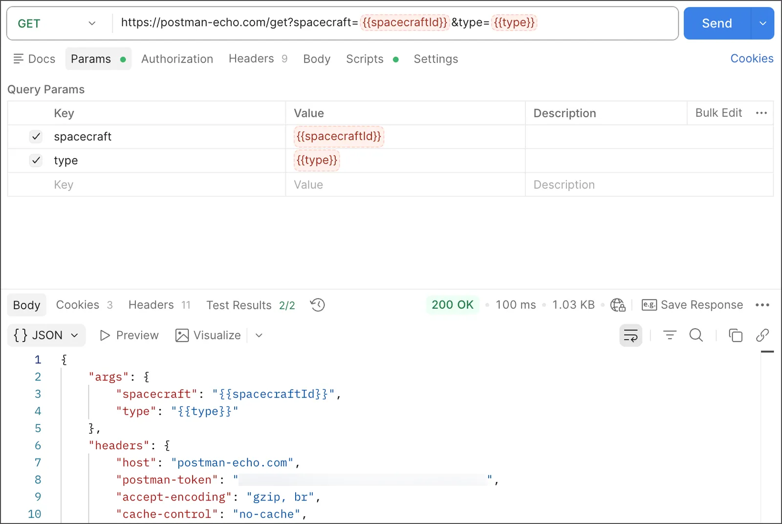 Request builder with a successful response
