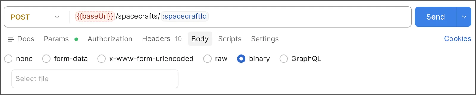 Add binary data