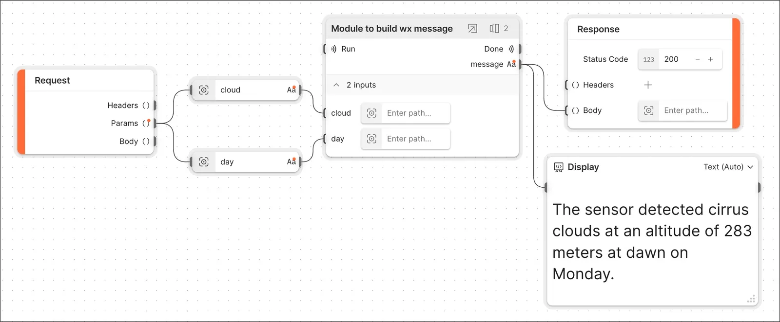 HTTP Request block with variables