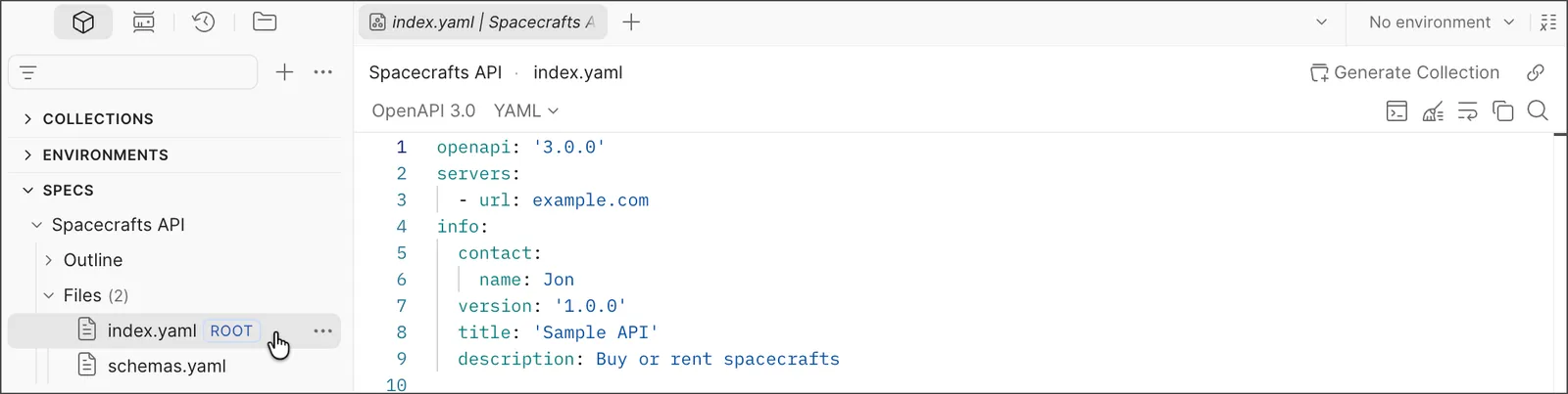 Multi-file OpenAPI 3.0 specification