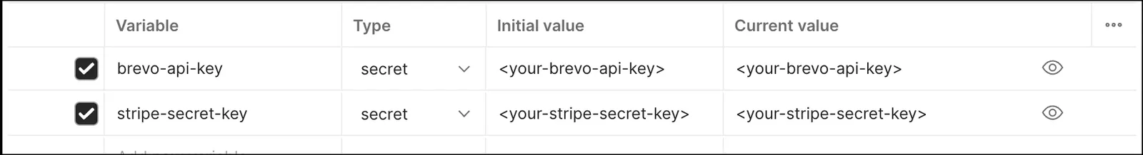 Add API keys