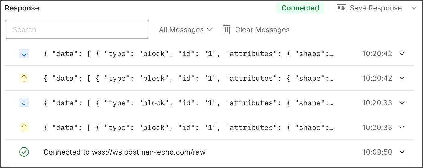 WebSocket messages