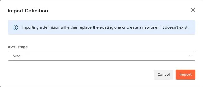 Importing a definition