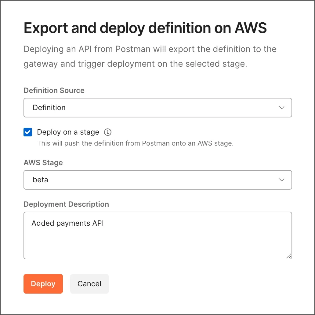 Deploying an API