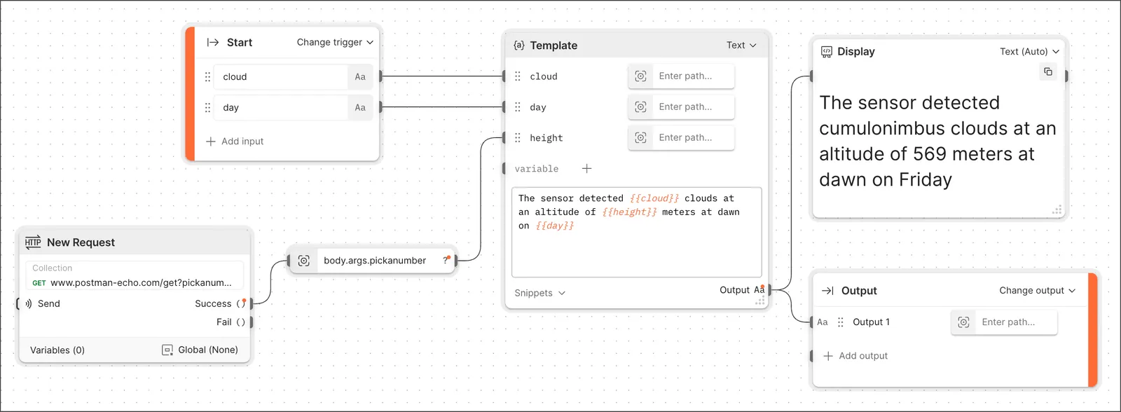 HTTP Request block with variables