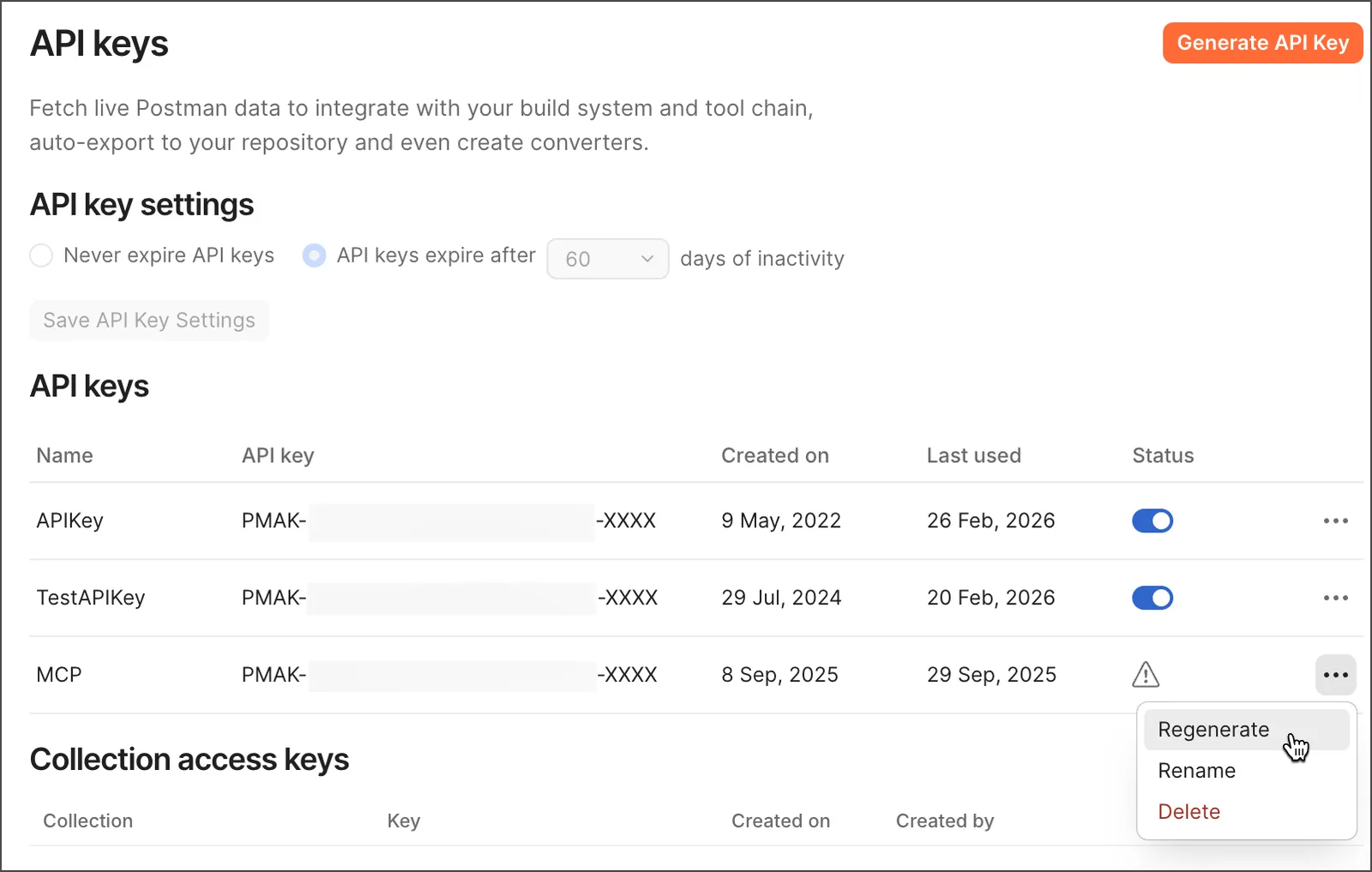 View your API keys