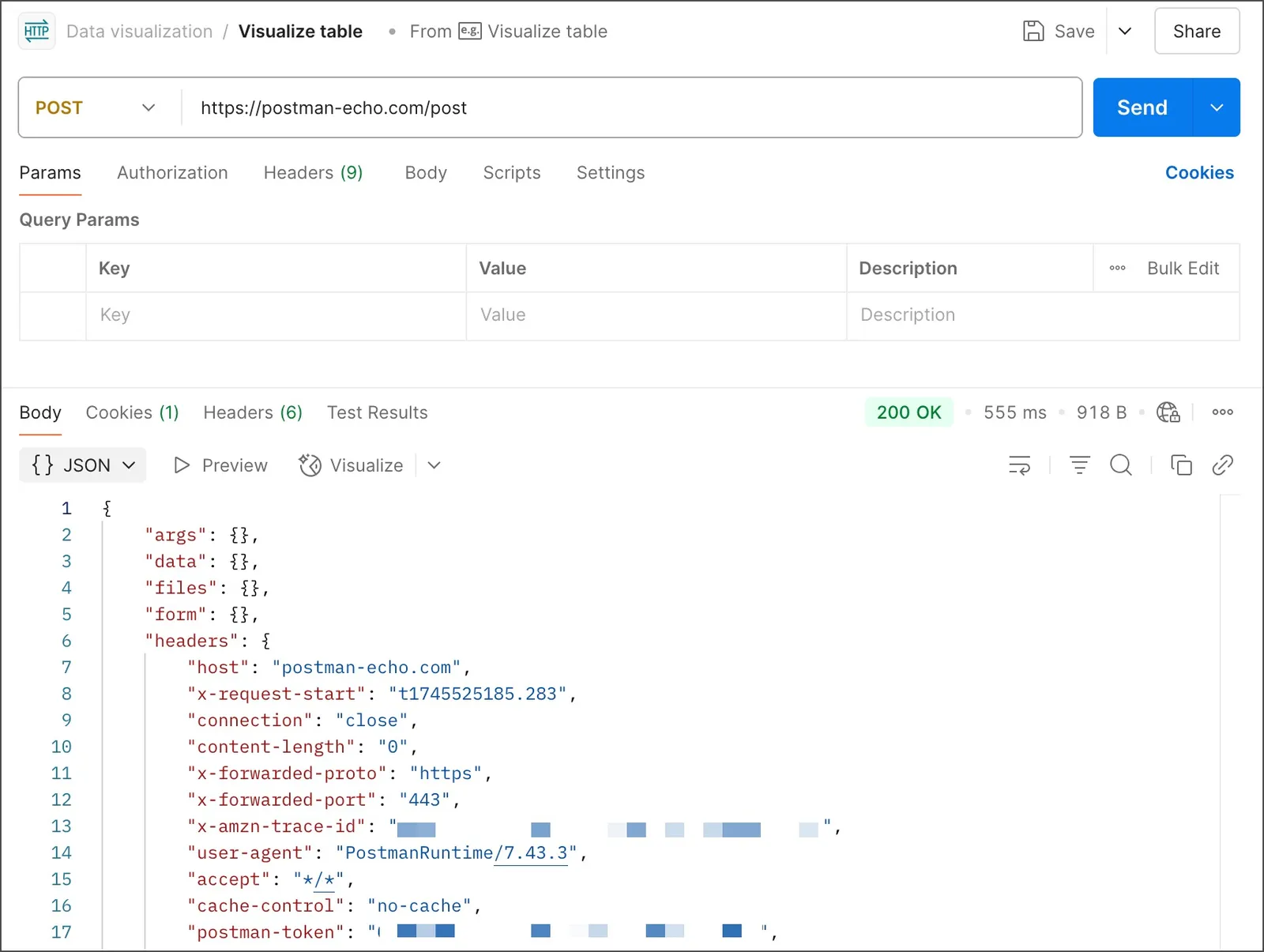 Open example as a request