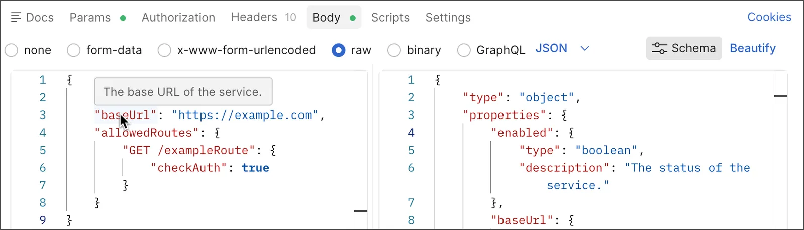 View type tooltip