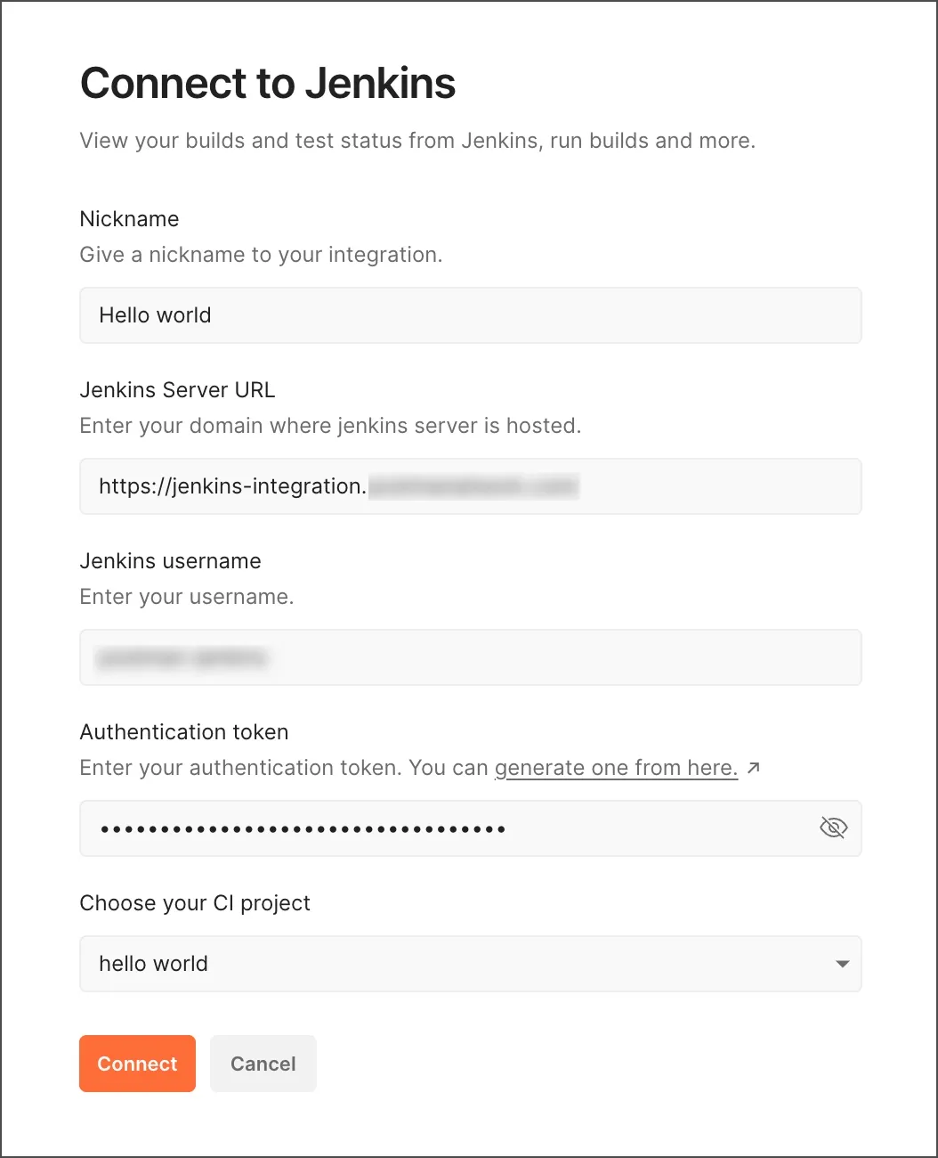 Connect to Jenkins