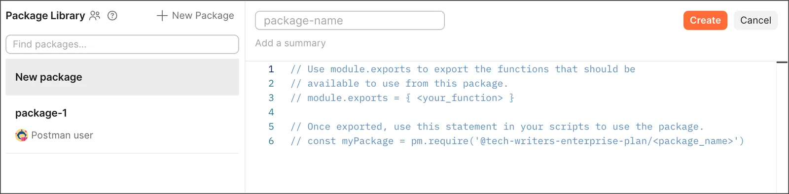 Create a new package