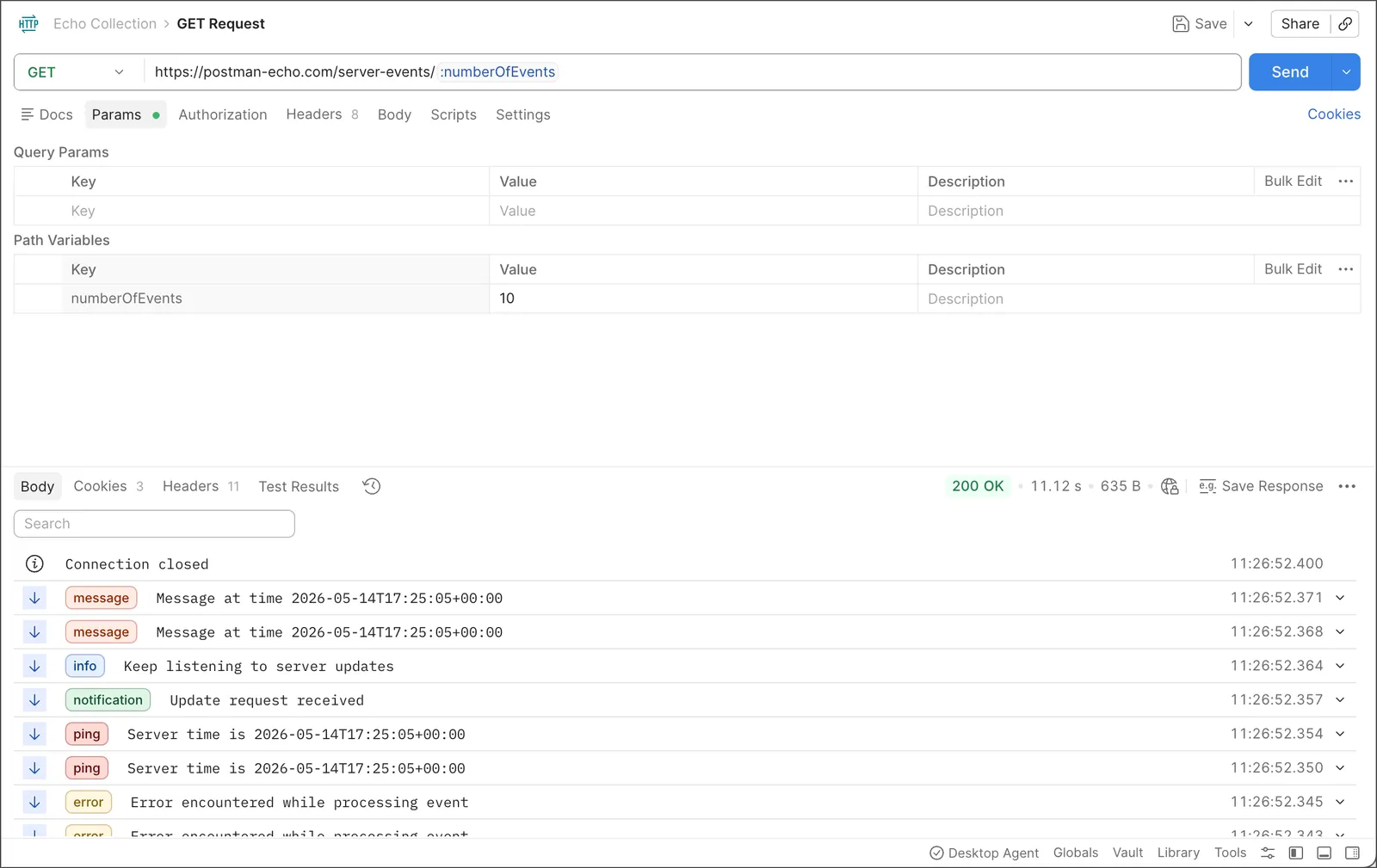 SSE endpoint test