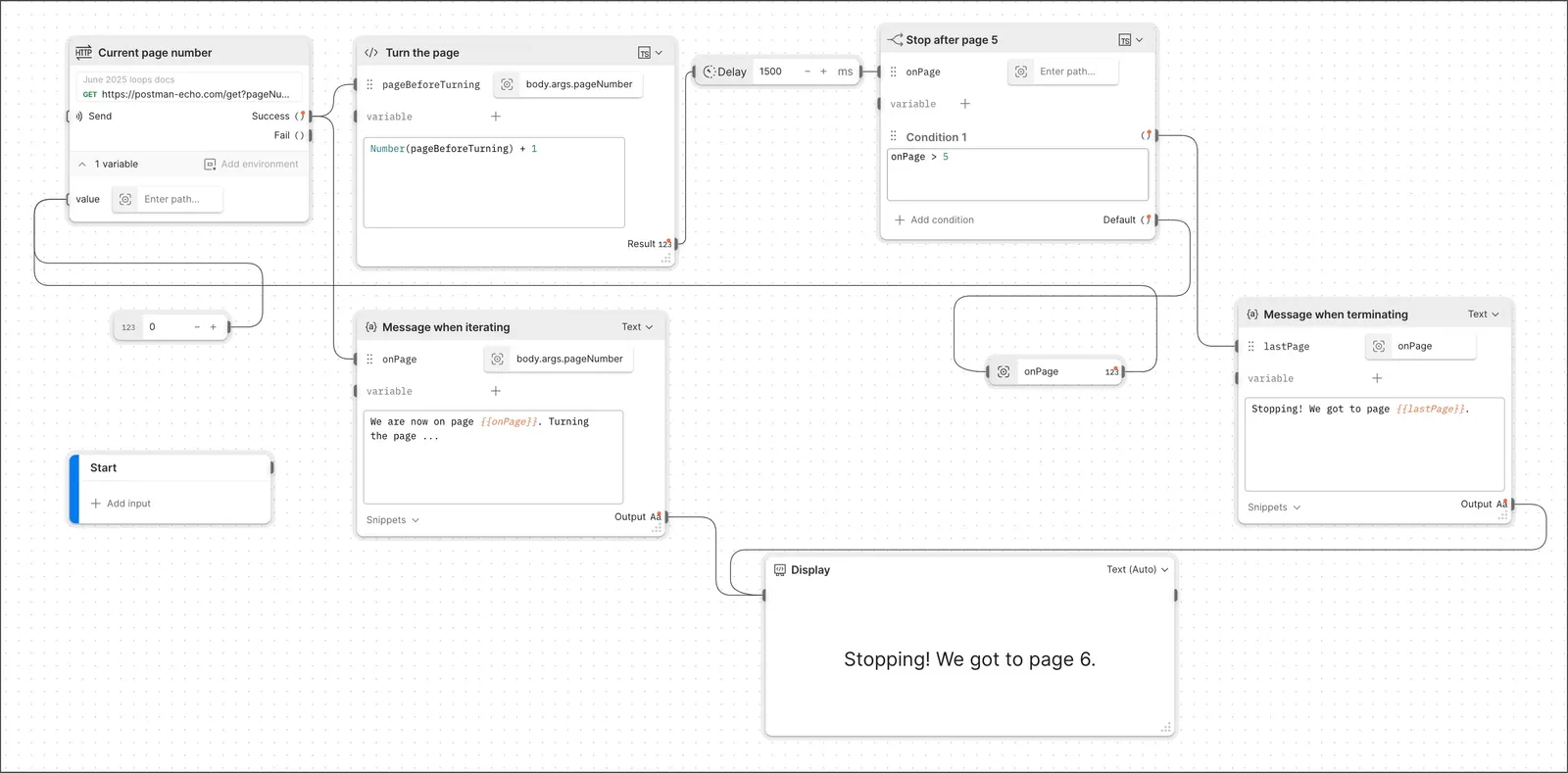 Flow to paginate within a loop
