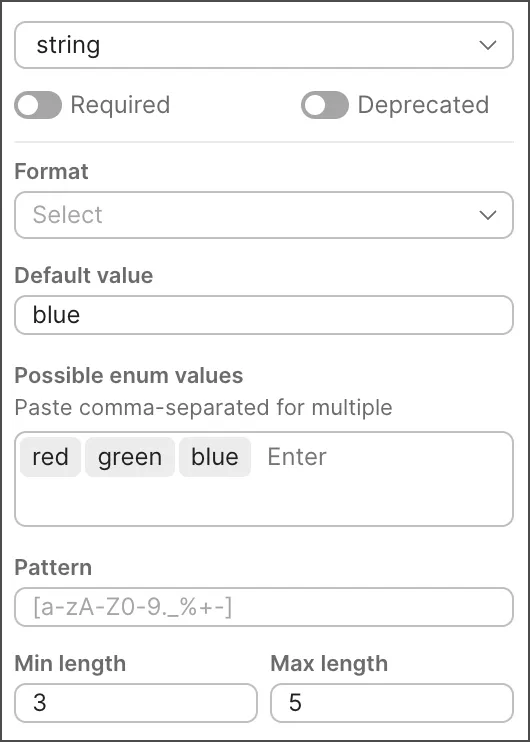 Define types for a component