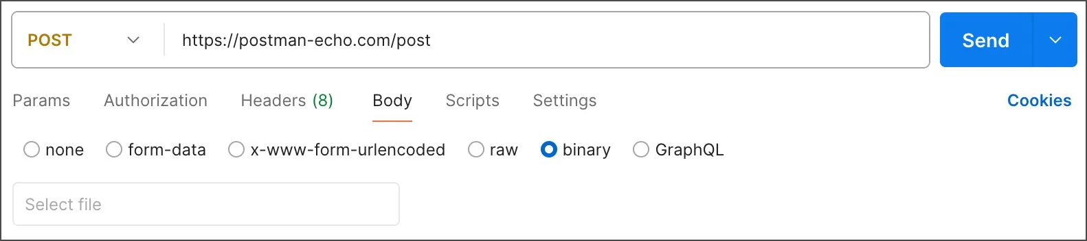 Add binary data