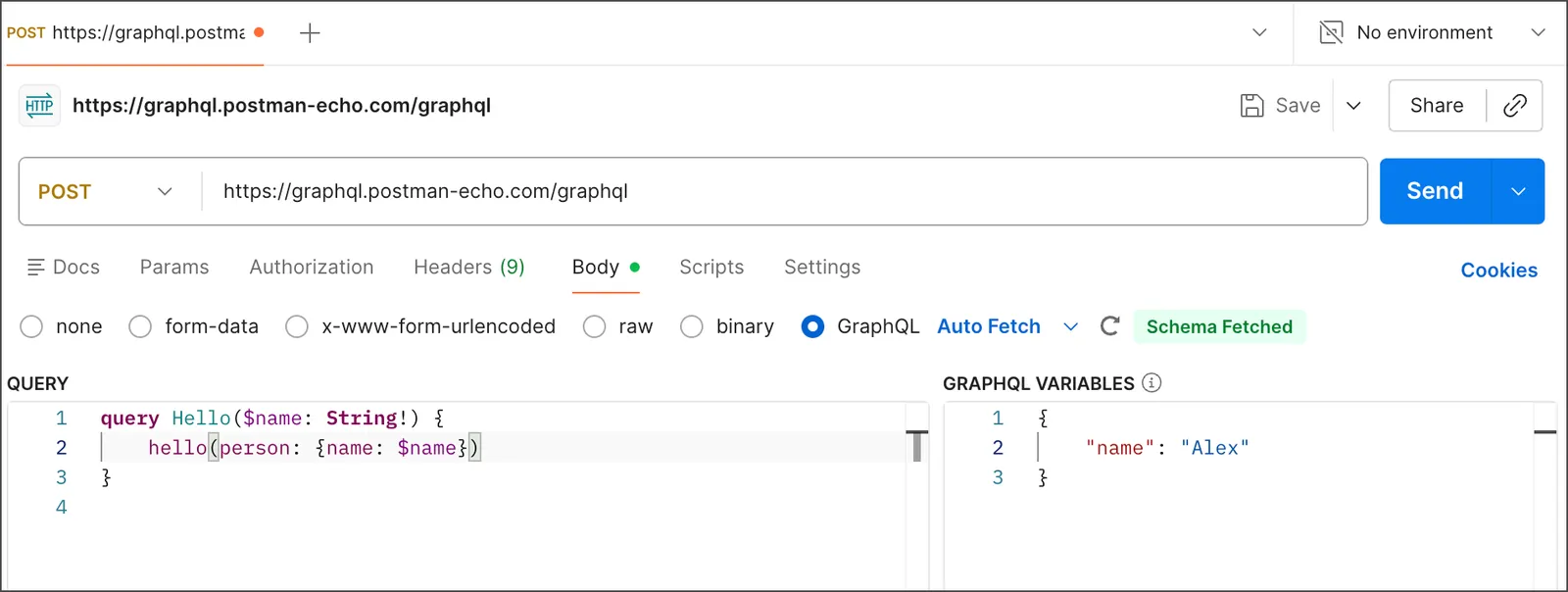 Using GraphQL variables