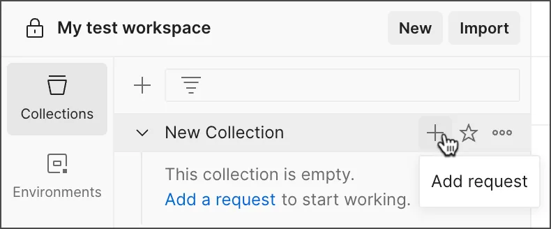 Add a request to an empty collection