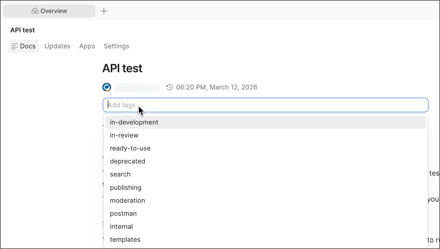 Add tags to a workspace