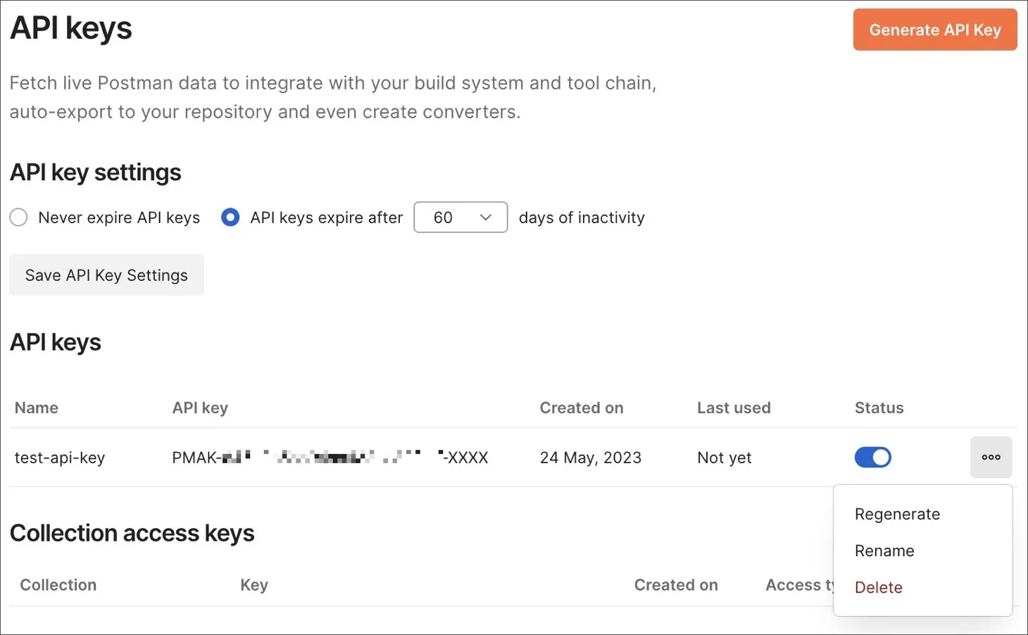 View your API keys