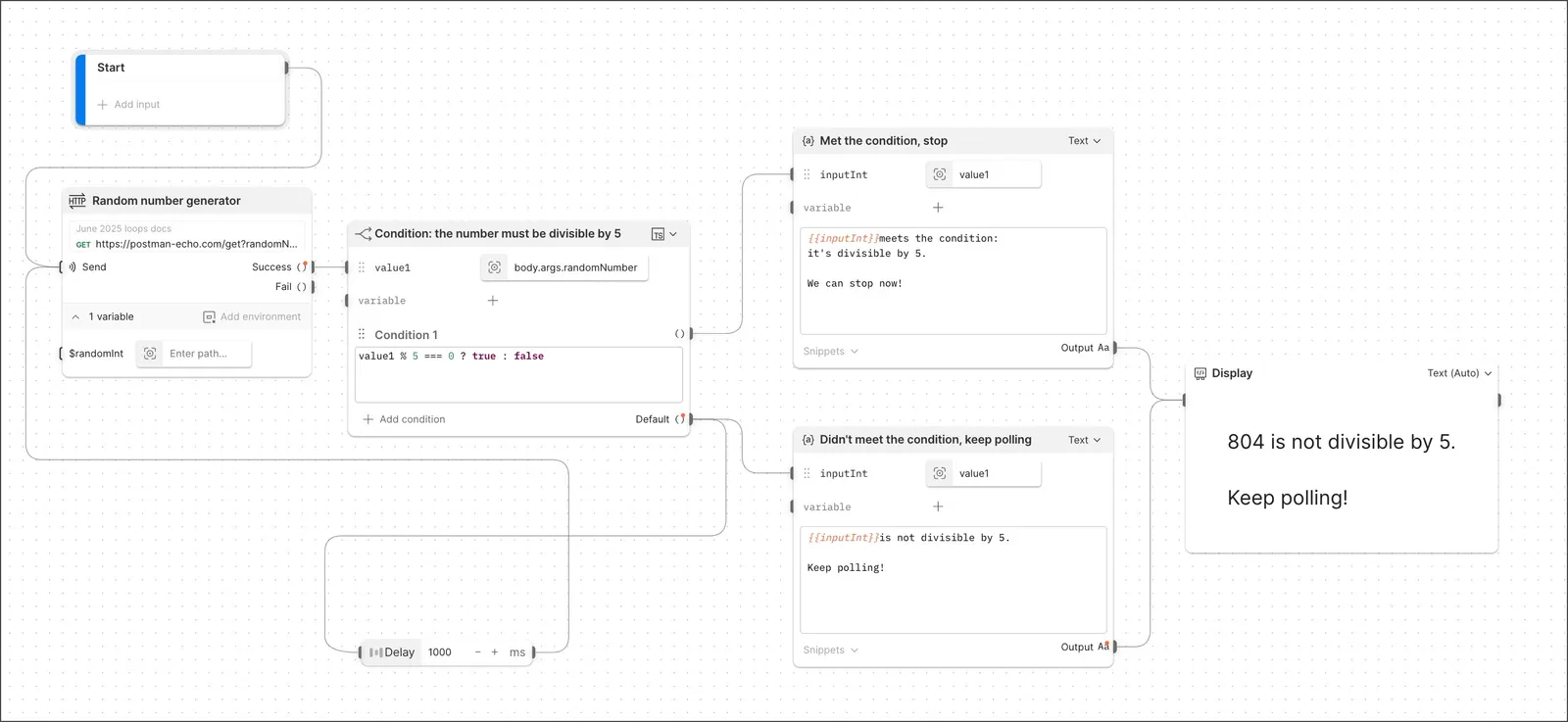 Flow to poll an API within a loop