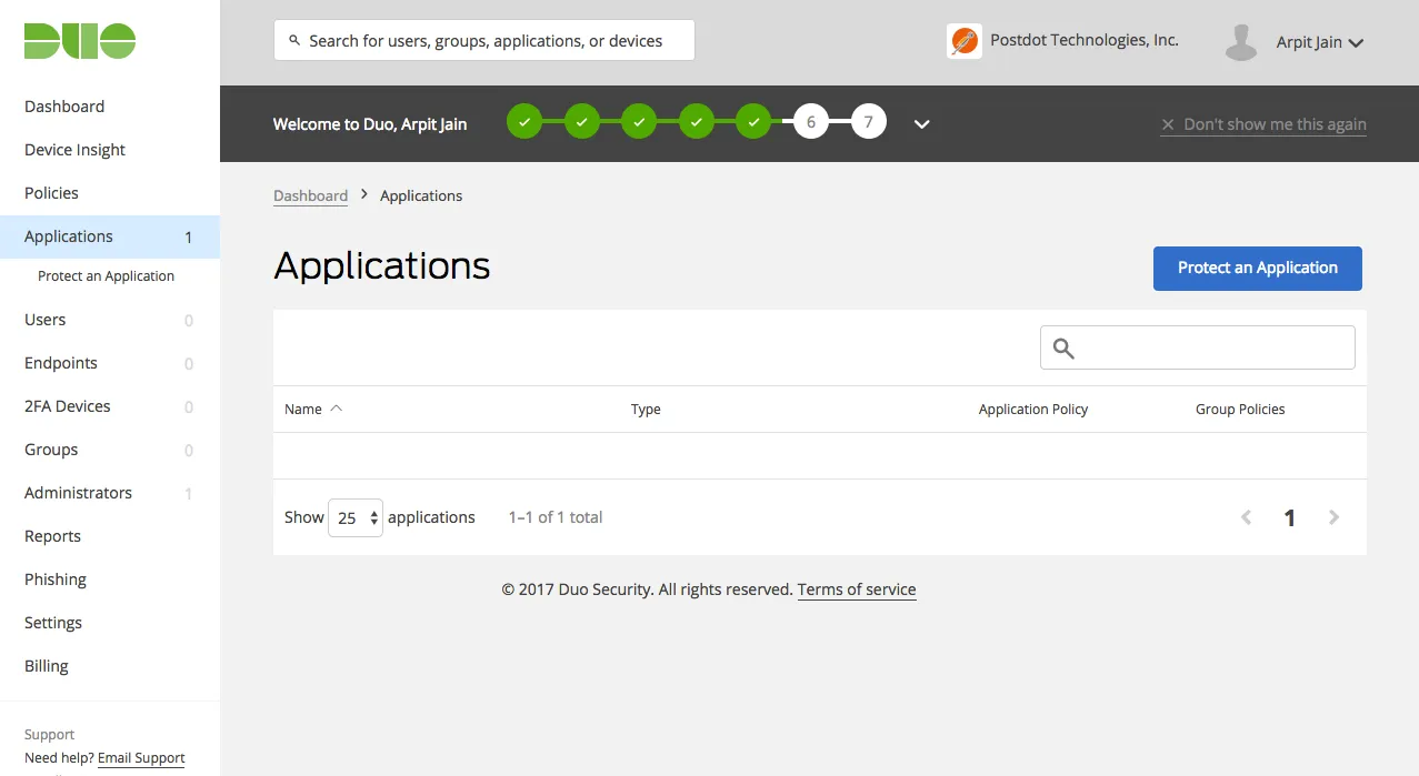 duo dashboard
