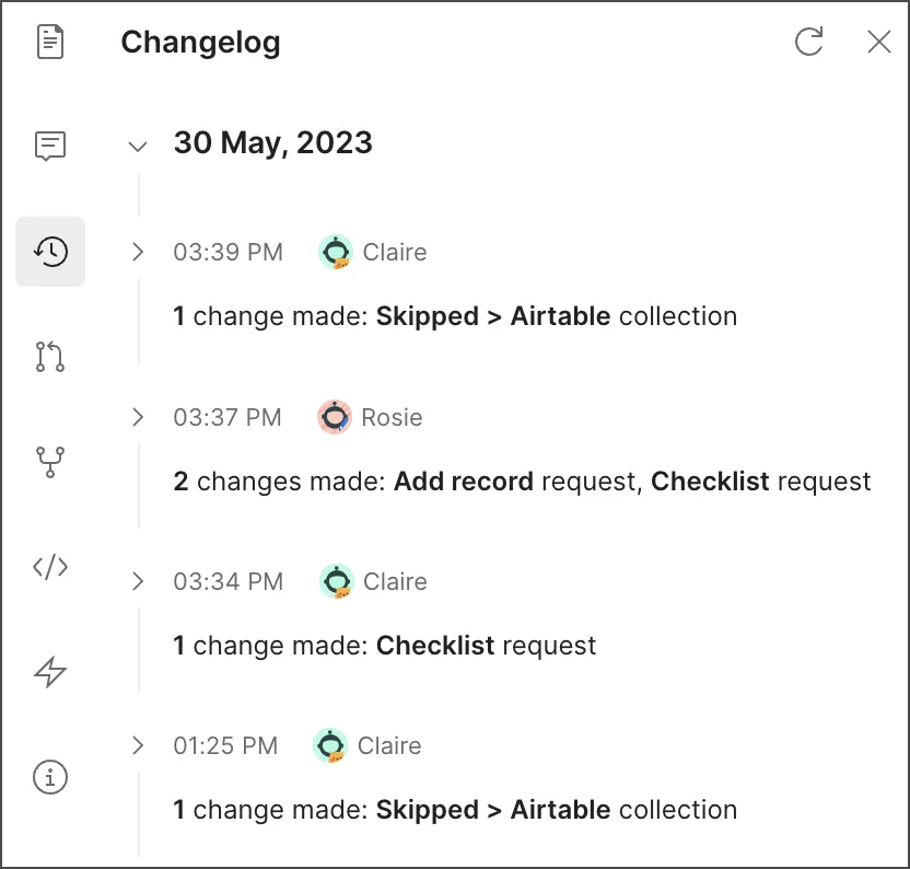 Collection changelog