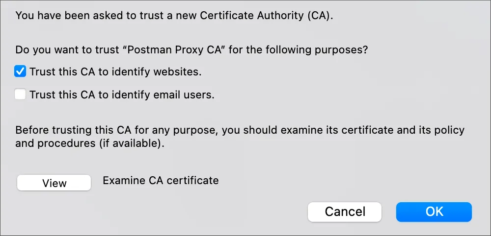 Select trust CA crt