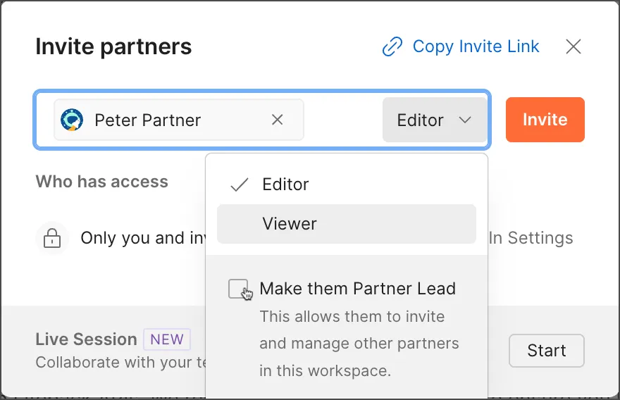 Invite partners